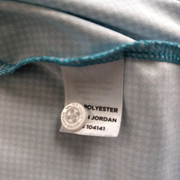WALTER HAGEN Golf Polo Men's L Seafoam‎ Herringbone Button Logo Short Sleeve - Picture 9 of 12